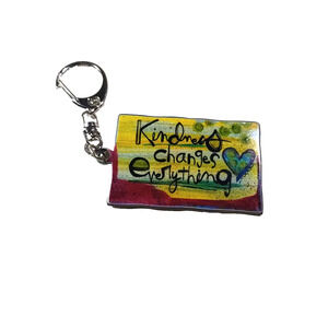 Kindness Changes Everything Keychain Art Metal
